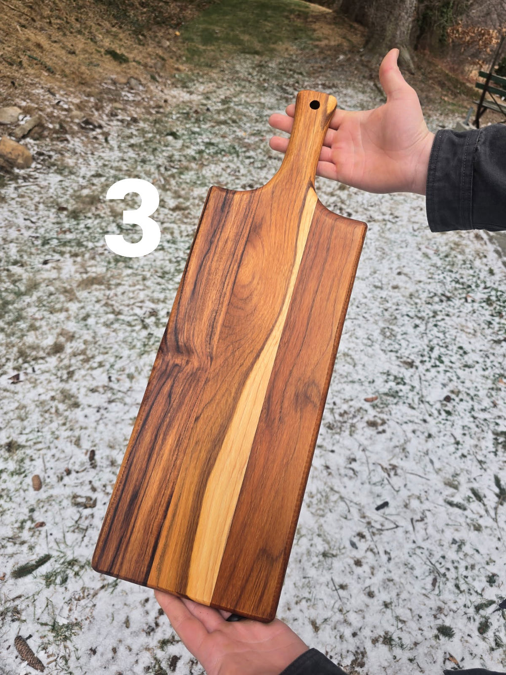 Handmade Teak Cutting & Serving Board with Handle